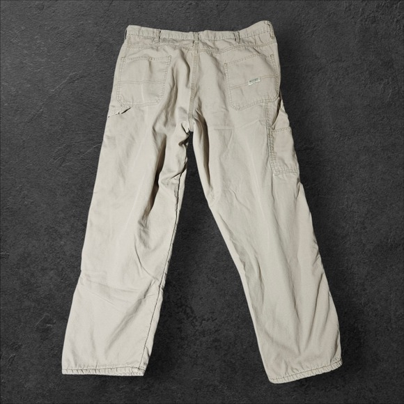 Wrangler Pants Mens 38x32 Brown Cargo Fleece Lined Workwear Carpenter Utility - Picture 4 of 10